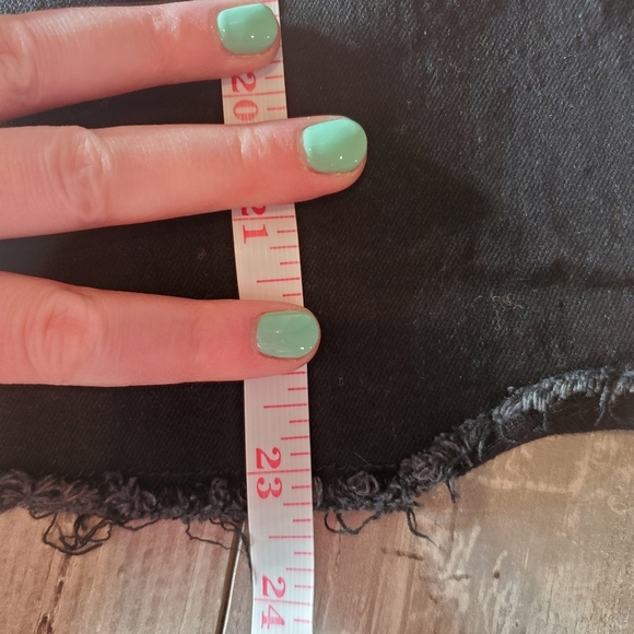 Happily Grey Black Denim Raw Hem Casual Jean Skirt Size 13/30 NWOT - Picture 8 of 16